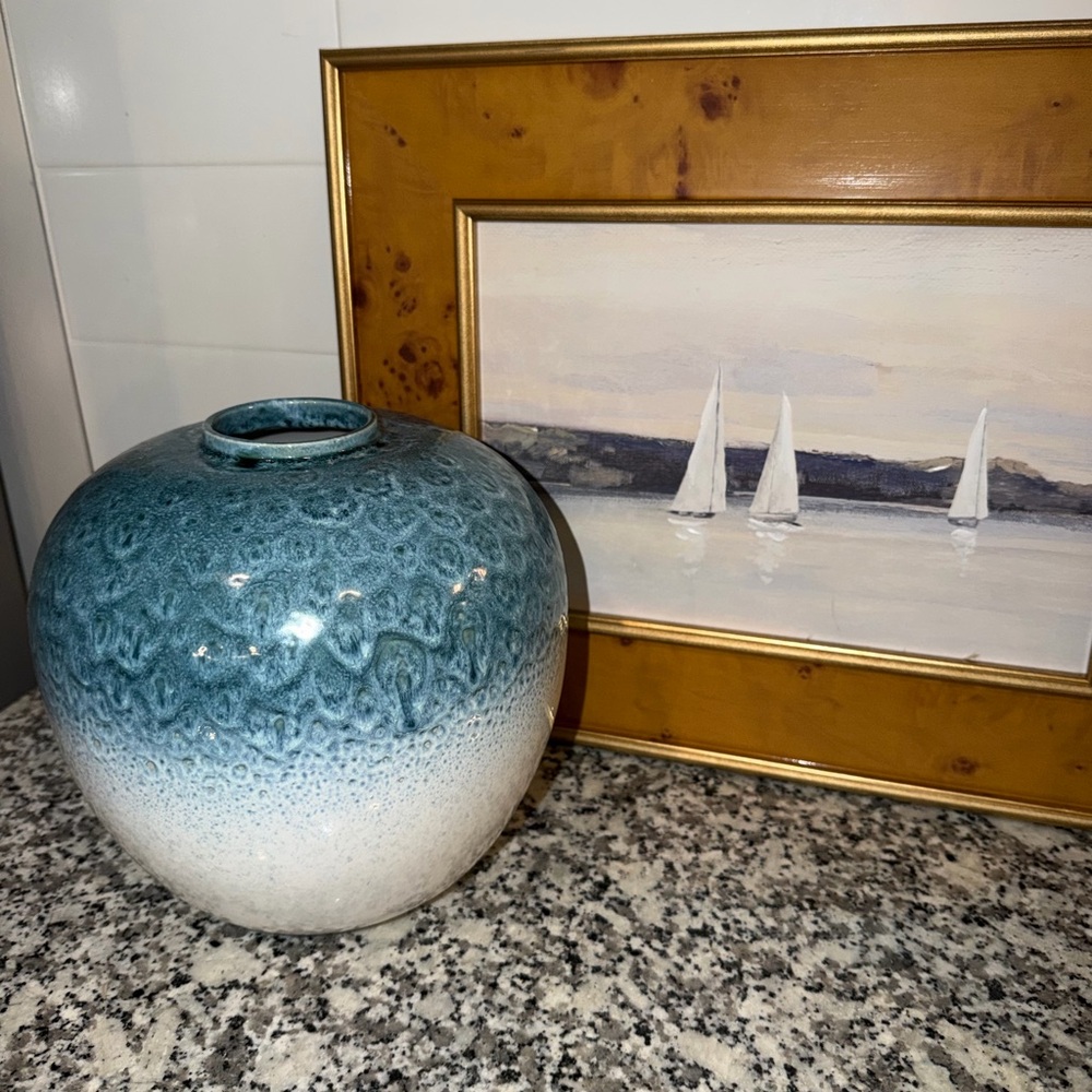 Blue and White Ceramic Vase